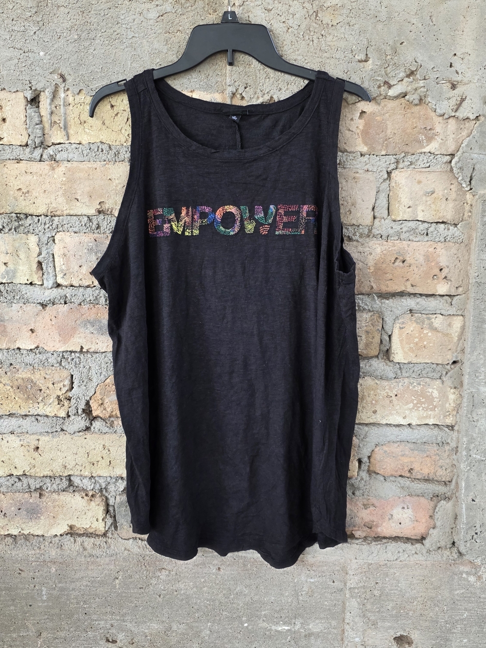 Torrid Empower Graphic Tank Top Black Size 2 (2X)